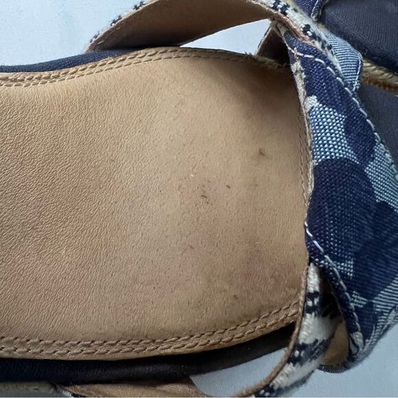 SPERRY Saylor Wedge Sandals Women’s Sz 10‎ Blue Leather Espadrille Jute Preppy - Picture 13 of 15